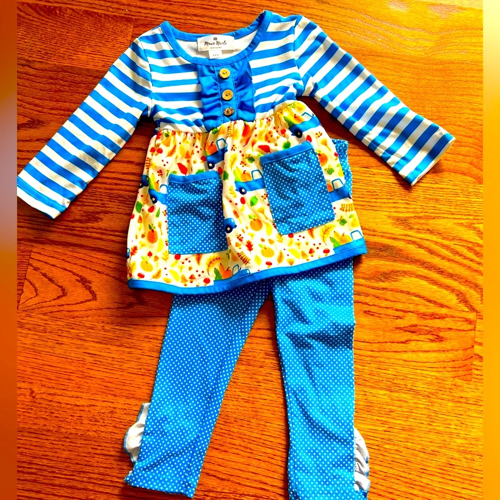 EUC Marie Nicole set pumpkin/fall, so cute !! Size xxs (12/18 months )